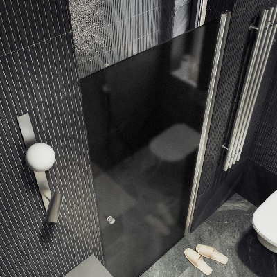 Душевая дверь на монопетле 1980*600 Стекло 6 мм Графит матовый MGD-813-5 Maybah Glass фото в интернет-магазине Русалия