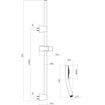 Душевой гарнитур NENO A63068 Cersanit фото в интернет-магазине Русалия
