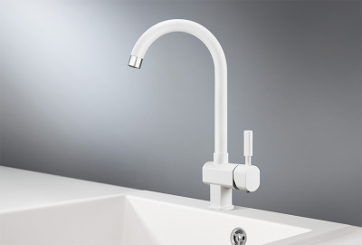 Смеситель для кухни GRANULA Standart (31-ST, БЕЛЫЙ) фото в интернет-магазине Русалия