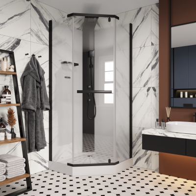 Кабина CHIKA901B душевая без крыши Ceruttispa (90x90x215-225) фото в интернет-магазине Русалия