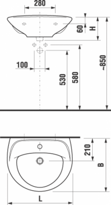 Раковина Lyra 55 см 8142710001049 Jika фото в интернет-магазине Русалия