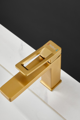 Смеситель для раковины HAIBA цвет: золотой (HB10732-5) фото в интернет-магазине Русалия