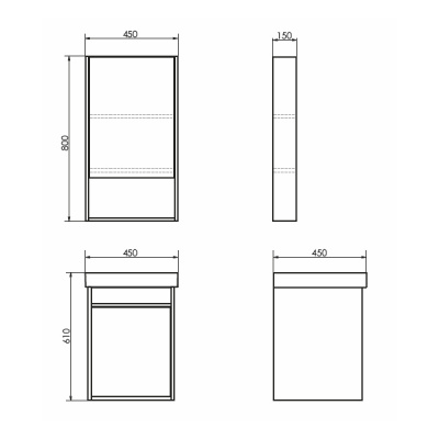COMFORTY. Зеркало-шкаф "Вена-45" дуб дымчатый фото в интернет-магазине Русалия