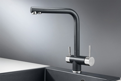 Смеситель для кухни GRANULA (2305, ШВАРЦ) фото в интернет-магазине Русалия