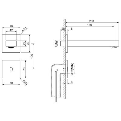 Смеситель для раковины встроенный, сенсорный Timo Selene белый матовый (2073/16SM) фото в интернет-магазине Русалия