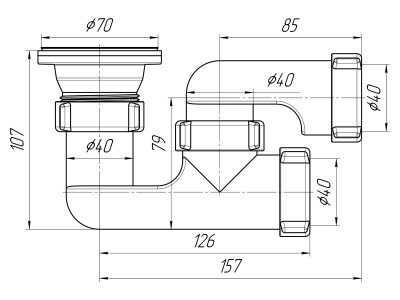 Сифон для душевого поддона E-210 AniPlast фото в интернет-магазине Русалия