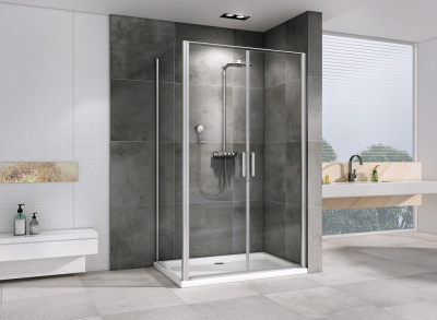 Душевой уголок ABBER Sonnenstrand AG04100C-S85 85х100 прямоугольный, профиль хром, прозрачное стекло фото в интернет-магазине Русалия