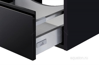Тумба под раковину AQUATON Римини 60 черный глянец 1A226601RN950 NEW фото в интернет-магазине Русалия