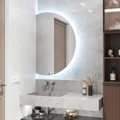 Зеркало с подсветкой Jill 600х900 открытая подветка, оборачиваемая модель ЗЛП3564 Continent фото в интернет-магазине Русалия