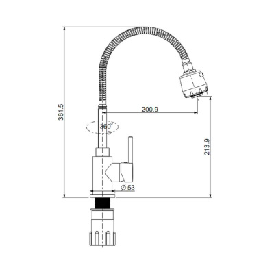 Смеситель для кухни Splenka S201.47.06, черный фото в интернет-магазине Русалия