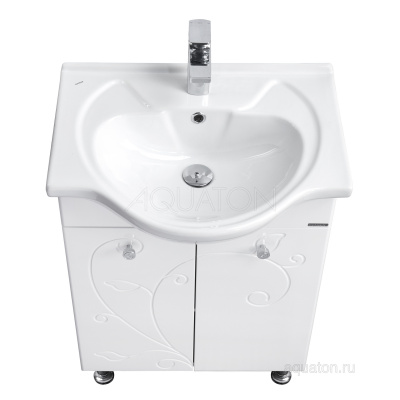 Тумба-умывальник Лиана 60 1A163101LL010 + Раковина Байкал-60 1WH109652 Акватон фото в интернет-магазине Русалия