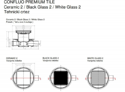 Точечный трап Pestan Confluo Standard 15х15 White Glass Gold (13000157) фото в интернет-магазине Русалия