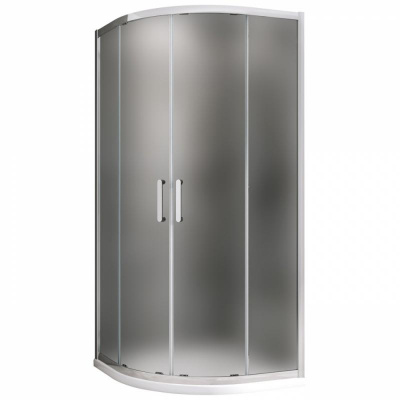 Душевой уголок ABBER Schwarzer Diamant AG01090M 90х90 полукруг, профиль хром, матовое стекло фото в интернет-магазине Русалия