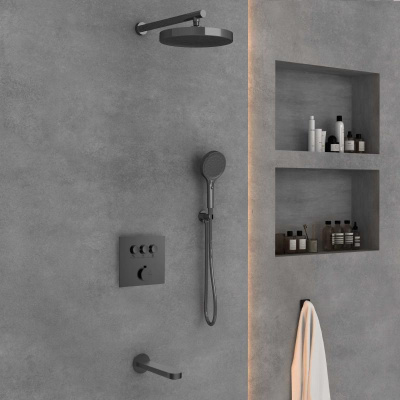 Душевой комплект Inspire VSFW-431I2GM встраиваемый, вороненая сталь Vincea фото в интернет-магазине Русалия