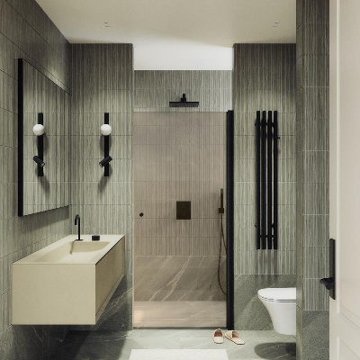 Душевая дверь на монопетле 1980*600 Стекло 6 мм Бронза MGD-810-6 Maybah Glass фото в интернет-магазине Русалия