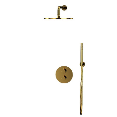 Термостатическая душевая система скрытого монтажа WHITECROSS Y YSET08GL (золото) фото в интернет-магазине Русалия