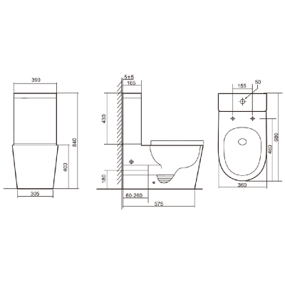 BURGOS ALTO Унитаз напольный безободковый белый, тонкое сиденье дюропласт, soft close IBERICA BLANCA фото в интернет-магазине Русалия