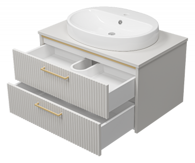 Тумба Elche 80 подвесная с раковиной Ekokerama Doppia 65 Brevita фото в интернет-магазине Русалия