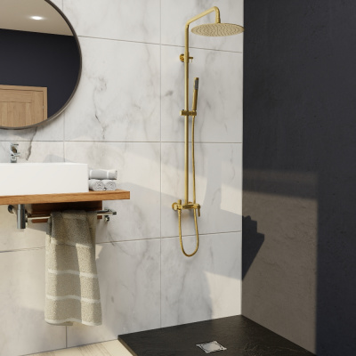 Душевая система SP-31G брашированное золото RGW фото в интернет-магазине Русалия