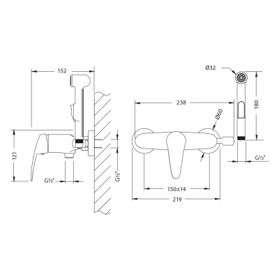 Смеситель Lemark Linara с гигиеническим душем (LM0418C) фото в интернет-магазине Русалия