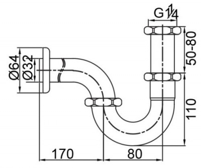 Металлический сифон для раковины VR.SBR-8117.BR Veragio фото в интернет-магазине Русалия