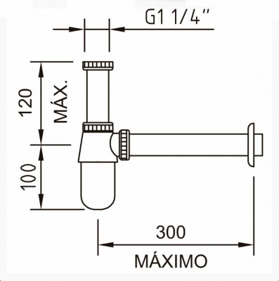 Металлический хромированный сифон для раковины 90755 Clever фото в интернет-магазине Русалия
