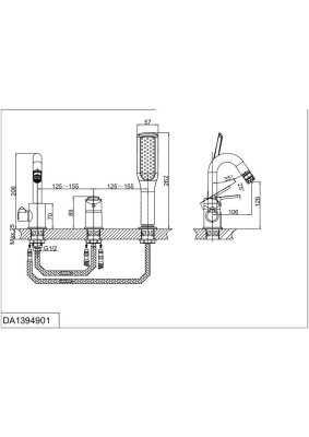 Смеситель для ванны DK Rhein Marx (DA1394901) фото в интернет-магазине Русалия