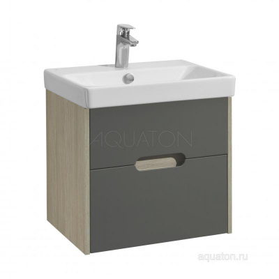 Тумба под раковину AQUATON Оливия 55 грей, дуб ойстер 1A254201OLUG0 фото в интернет-магазине Русалия