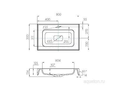 Раковина AQUATON Ричмонд 80 1A70593KRD010 фото в интернет-магазине Русалия
