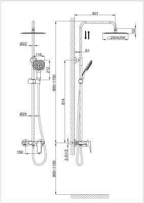 Душевая система DK Rhein Reisling (DA1273701B03) фото в интернет-магазине Русалия