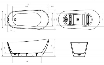 Акриловая ванна BELBAGNO BB704-1700-800-K фото в интернет-магазине Русалия