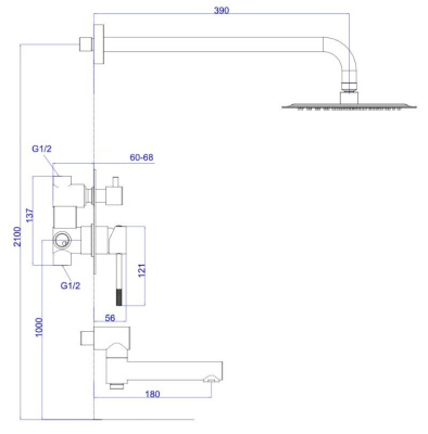 Душевая система скрытого монтажа ESKO "Beijing" 7в1 (7in1BJ) фото в интернет-магазине Русалия