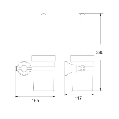 Ершик для унитаза Rose RG1900H, черный фото в интернет-магазине Русалия