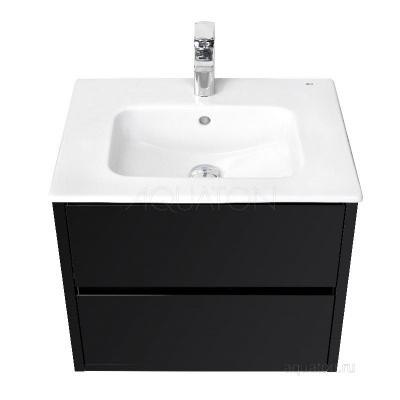 Тумба под раковину AQUATON Римини 60 черный глянец 1A226601RN950 NEW фото в интернет-магазине Русалия