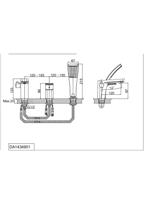 Смеситель для ванны DK Berlin Freie (DA1434901) фото в интернет-магазине Русалия