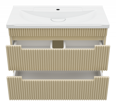 Тумба Ariana 80 подвесная (капучино) с раковиной Misty EVVA 80 Brevita фото в интернет-магазине Русалия