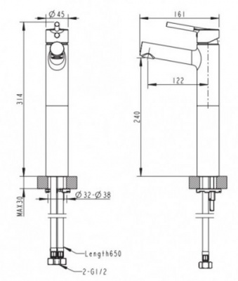 Смеситель для умывальника высокий Palace F1172217CP-A Bravat фото в интернет-магазине Русалия