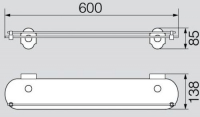 Полка стеклянная с ограничителем 60 см VR.STD-7711.BR Stanford Bronzo Veragio фото в интернет-магазине Русалия