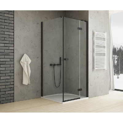 Душевое ограждение NEW TRENDY REFLEXA BLACK R 110x70x200 EXK-4949 (черный) фото в интернет-магазине Русалия