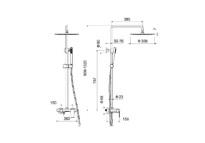 Душевая система AQUATEK AQ2440CR ЛИРА фото в интернет-магазине Русалия