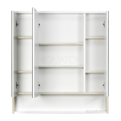 Зеркальный шкаф AQUATON Рико 80 белый, ясень фабрик 1A215302RIB90 фото в интернет-магазине Русалия