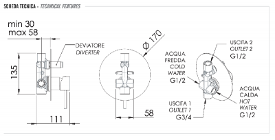 Смеситель для душа Remer X Style X09L фото в интернет-магазине Русалия