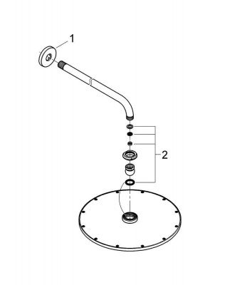 Верхний душ с кронштейном Rainshower Cosmopolitan Metal 26066000 Grohe фото в интернет-магазине Русалия