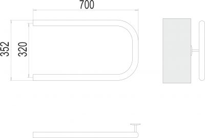 Водяной полотенцесушитель П-образный 1" 320х700 4620768881572 Terminus фото в интернет-магазине Русалия