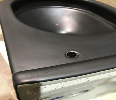 Унитаз подвесной CeramaLux 2198MB черно-матовый фото в интернет-магазине Русалия