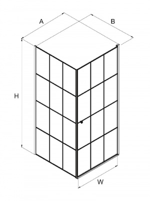 Душевое ограждение NEW TRENDY SUPERIA BLACK 90x90x195 L K-0598 фото в интернет-магазине Русалия
