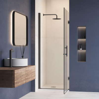 Душевая дверь RGW HO-011B 700, стекло прозрачное, профиль черный фото в интернет-магазине Русалия