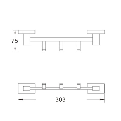 Планка с крючками Shevanik SG5631H, черный фото в интернет-магазине Русалия
