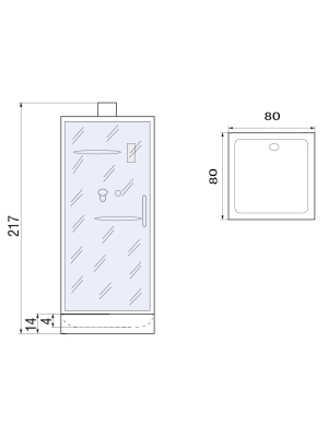 Душевая кабина MOERO Б/К 80 80*83*217 10000002981 River фото в интернет-магазине Русалия