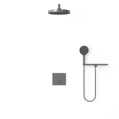 Душевой комплект VSFW-4I212RGM встраиваемый, двухрежимный, вороненая сталь Vincea фото в интернет-магазине Русалия